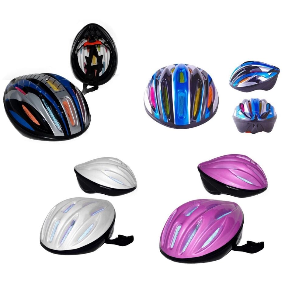 Yetişkin Bisiklet Kask Ayarlı Kc-10 Karışık Renk (L) 60-65 Cm