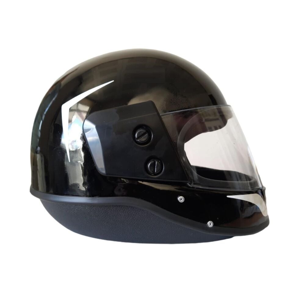 Kask Çeneli Parlak Siyah Tm