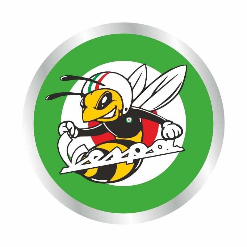 Vespa Wespa Uyumlu Yuvarlak Logo Damla Stıcker