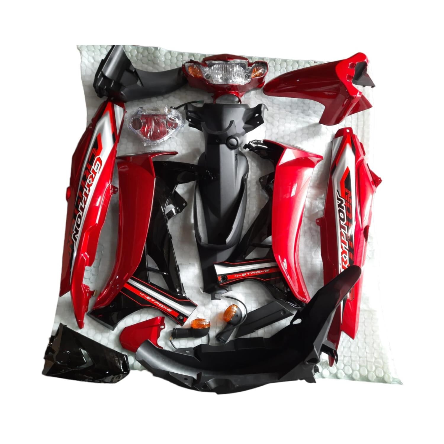 Crypton C8 Uyumlu Kaporta Seti Kırmızı 20 Parça Far Stop Dahil (2010-2014)