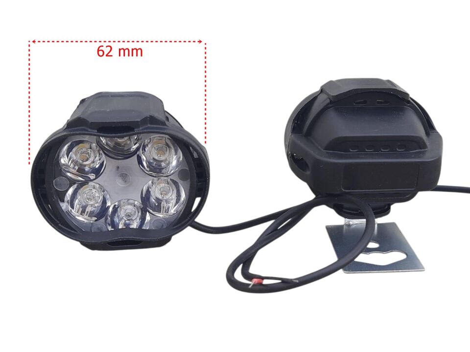 Sis Lambası Yuvarlak 6 Ledli Düz 2 Li