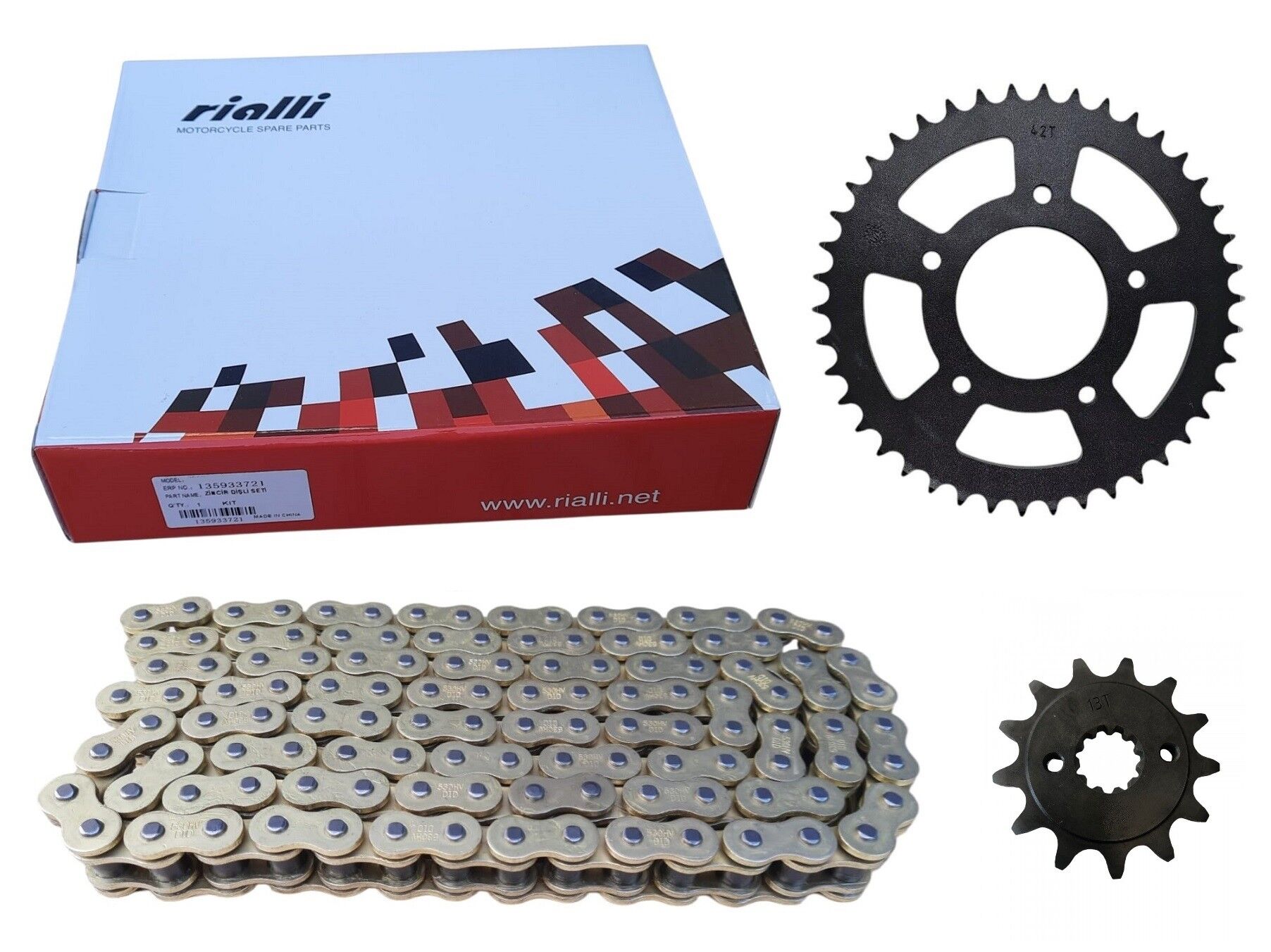Cf Moto Nk 250 Ön-Arka Dişli Zincir Set O-Ringli Rialli 520V 120L 42-13T