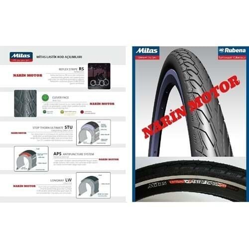 24*190 Reflektörlü 3Mm Zırhlı Rubena-Mitaş Dış Lastik