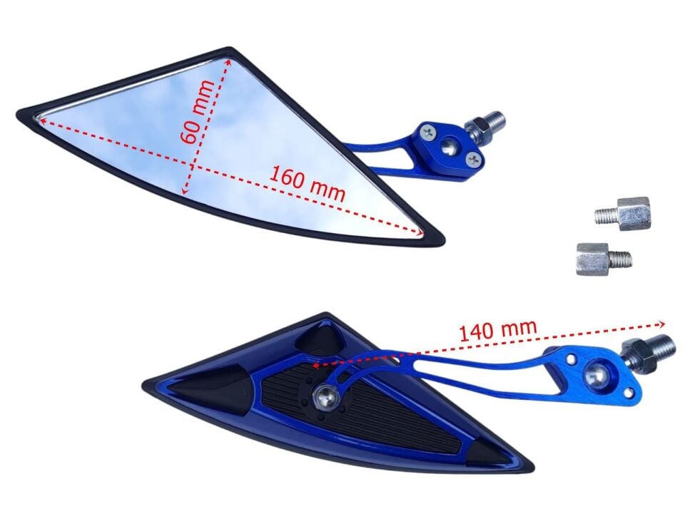 Ayna Üçgen Modifiye Mavi 8-10 Mm