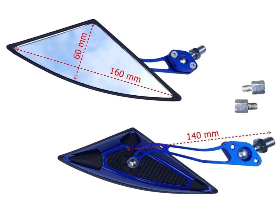Ayna Üçgen Modifiye Mavi 8-10 Mm