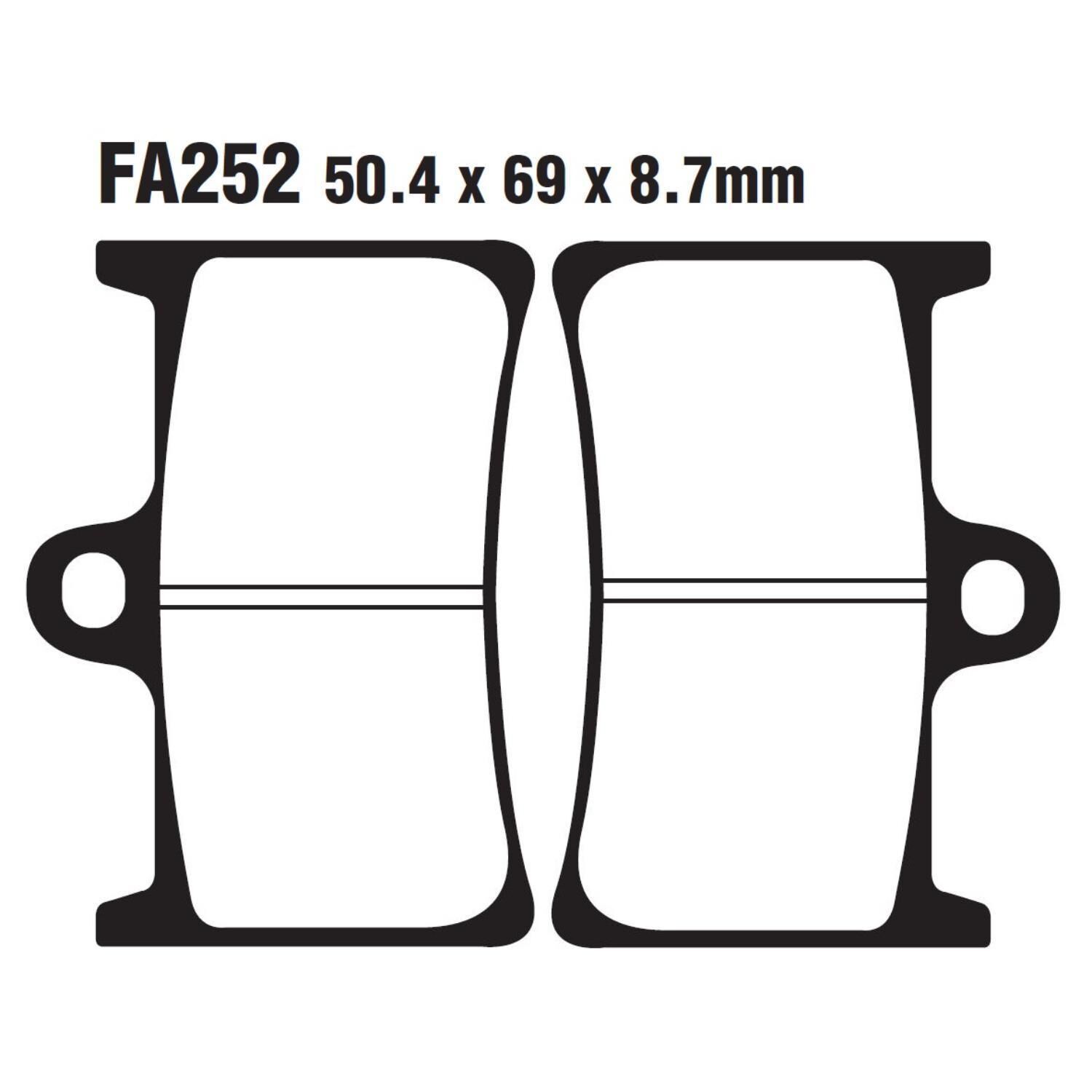 Yamaha Ön Fren Disk Balatası Fa252 Yzf 600 Fz6 Fz-07 Mt-07(18-21) Mt-09 R1 Xv 1700 1900