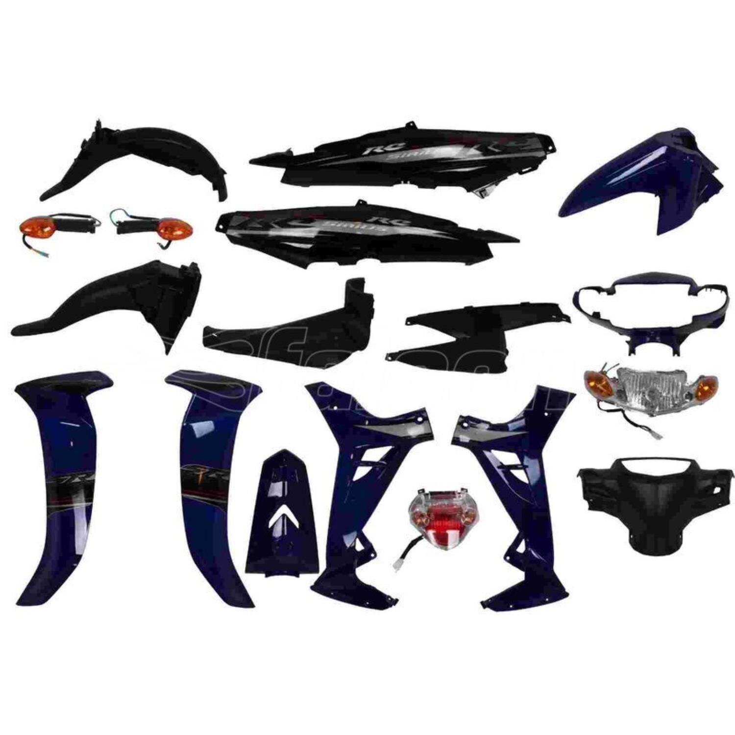 Yamaha Crypton C8 Kaporta Seti Mavi/siyah (far Stop Dahil)