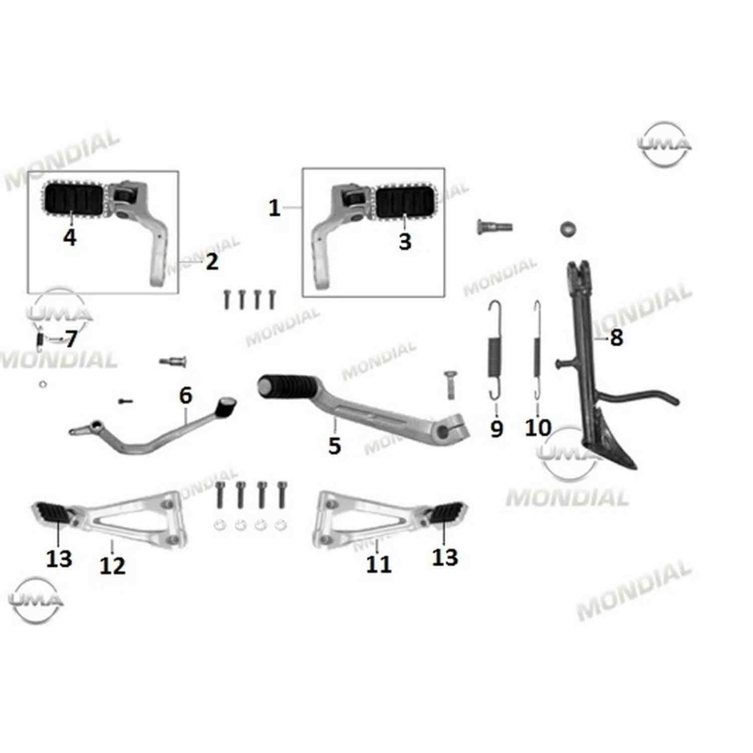 Mondial Rx1 Enduro Ön Basamak Sağ Orj *
