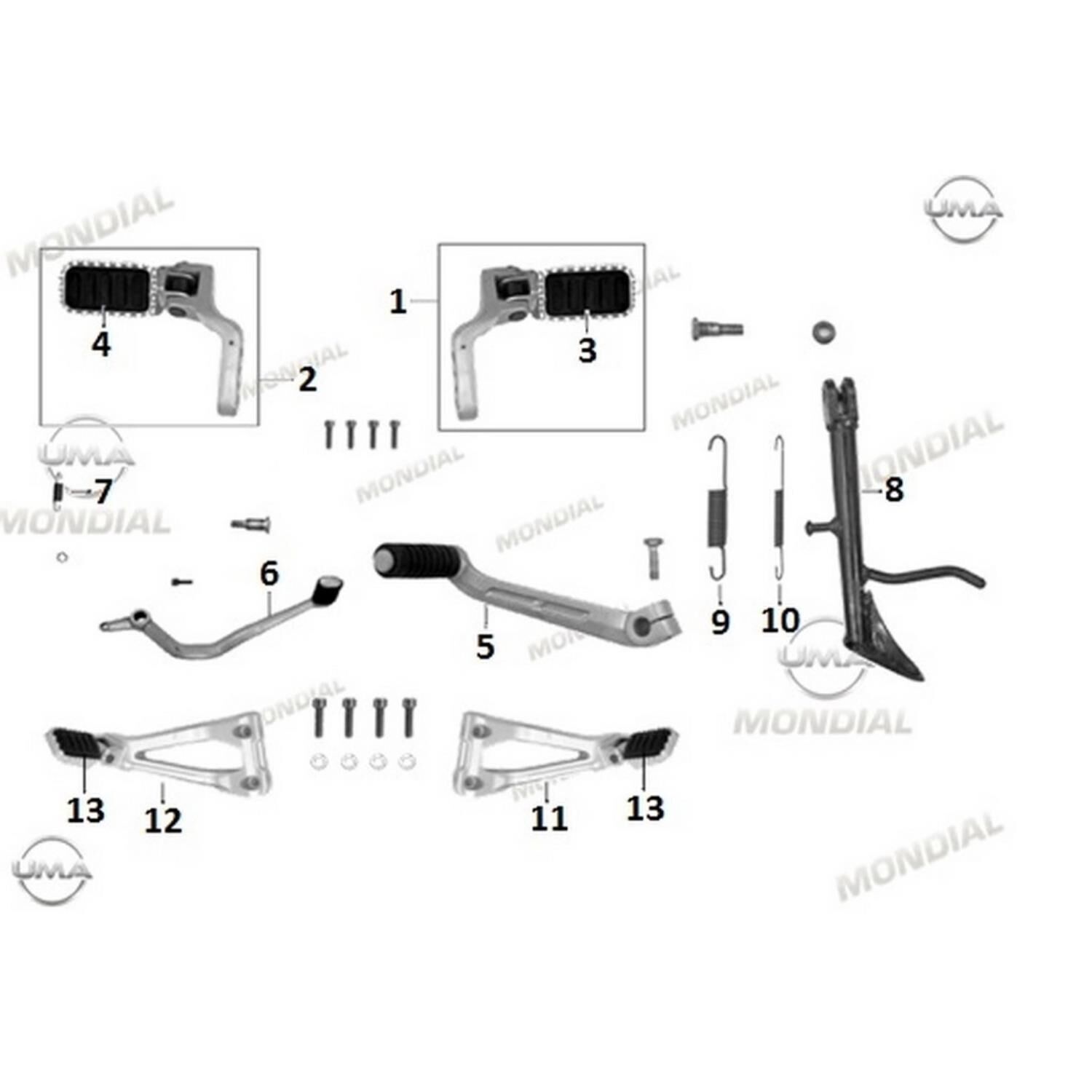 Mondial Rx1 Enduro Ön Basamak Sağ Orj *