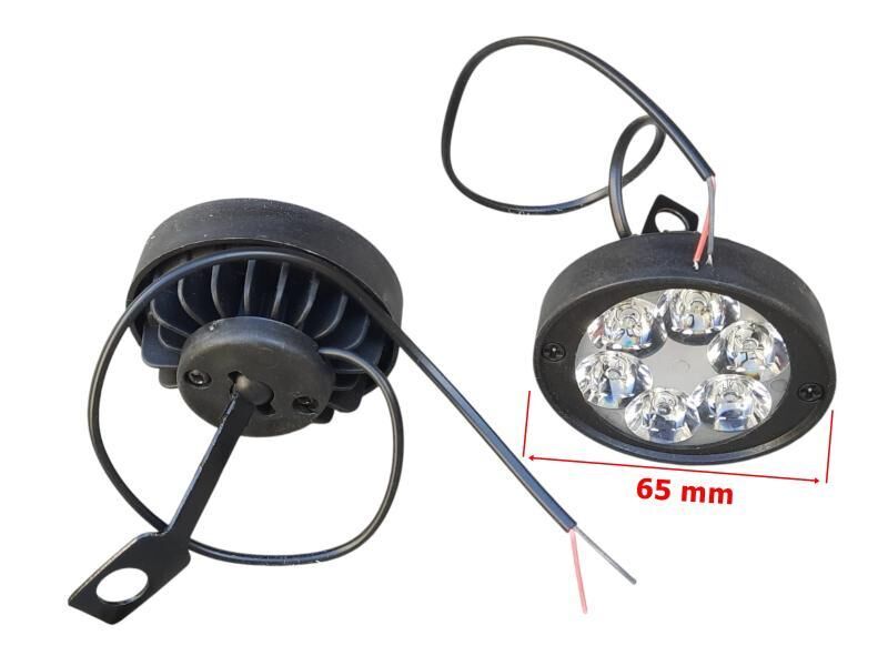 Sis Lambası Yuvarlak 6 Ledli Çakar-Düz 2 Li (Oynar Başlı)