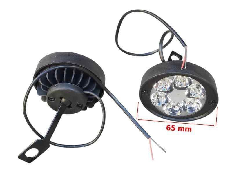Sis Lambası Yuvarlak 6 Ledli Çakar-Düz 2 Li (Oynar Başlı)
