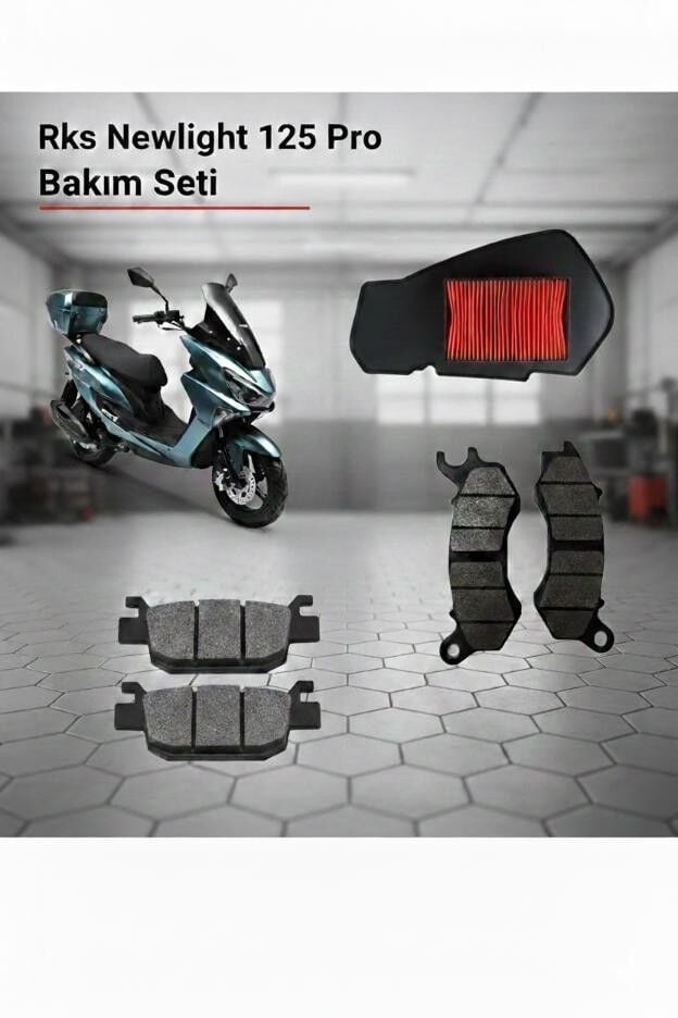 Rks Newlight 125 Pro Bakım Seti Ön-Arka Balata Ve Hava Filtresi 3Lü Set