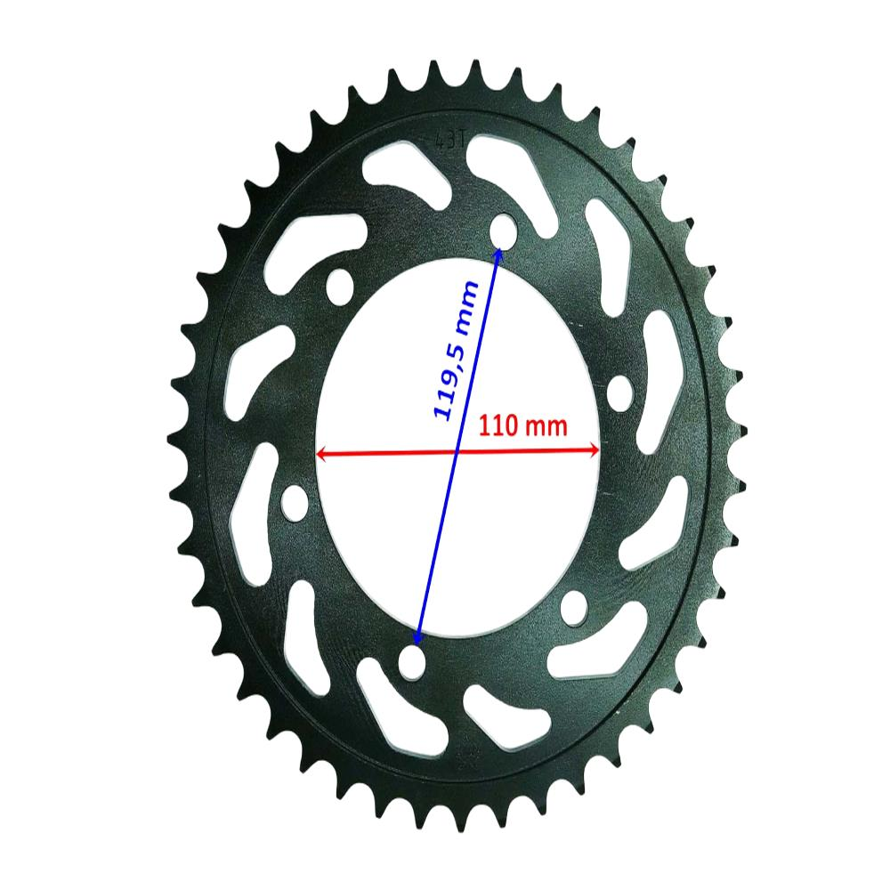 Yamaha Uyumlu R25 Mt-25 Arka Dişli 520-43T İç 110 Mm 6 Delikli Öm