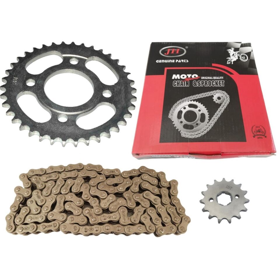 125Cg Model Ön-Arka Dişli Zincir Set 428H 128L 38-15T