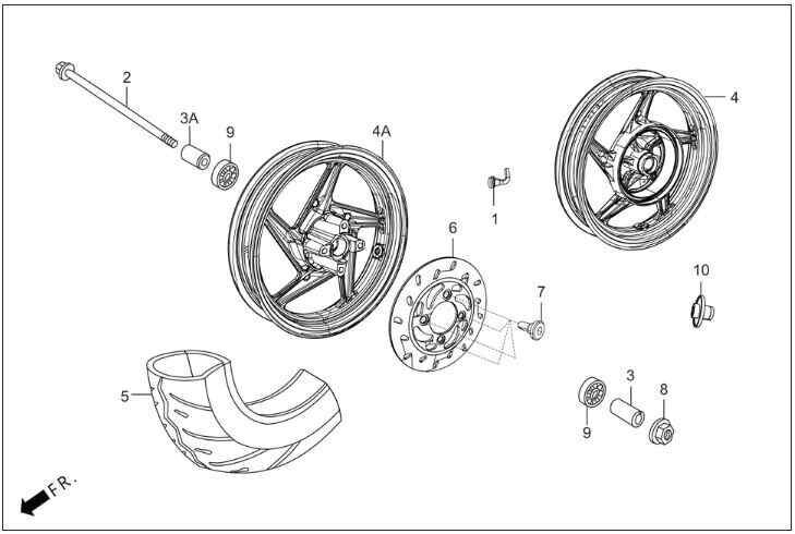 Hero Dash 125 (Dsh125E5) Burc On Teker Sag Orj ResimNo:3