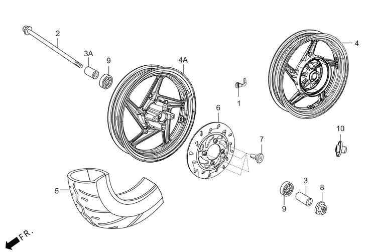 Hero Dash 125 E5 Pl (Dsh125Pl) Burc On Teker Sag Orj ResimNo:3
