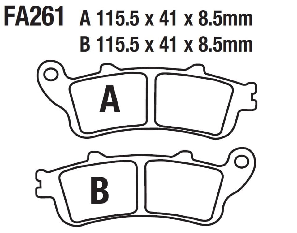 Honda Ön Fren Disk Balatası Fa261 Xl1000 Varadero Goldwing Gl 1800-Cbr 1100 Xx