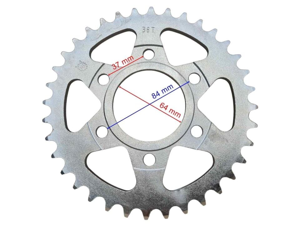 Rks R250 Arka Dişli 520-36T İç 64 Mm 6 Delikli Küçük Göbekli Öm