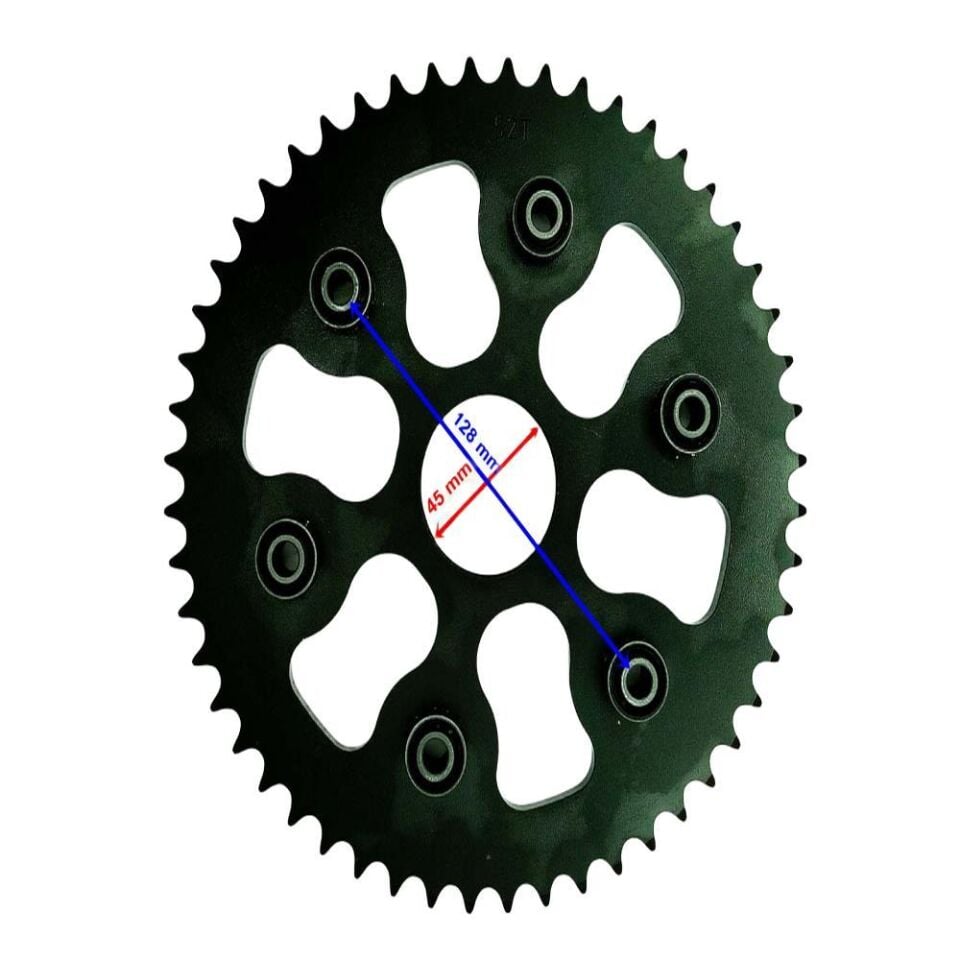 250 Yuki İzci Arka Dişli 428-52T İç 45X6 Takozlu Ind Öm