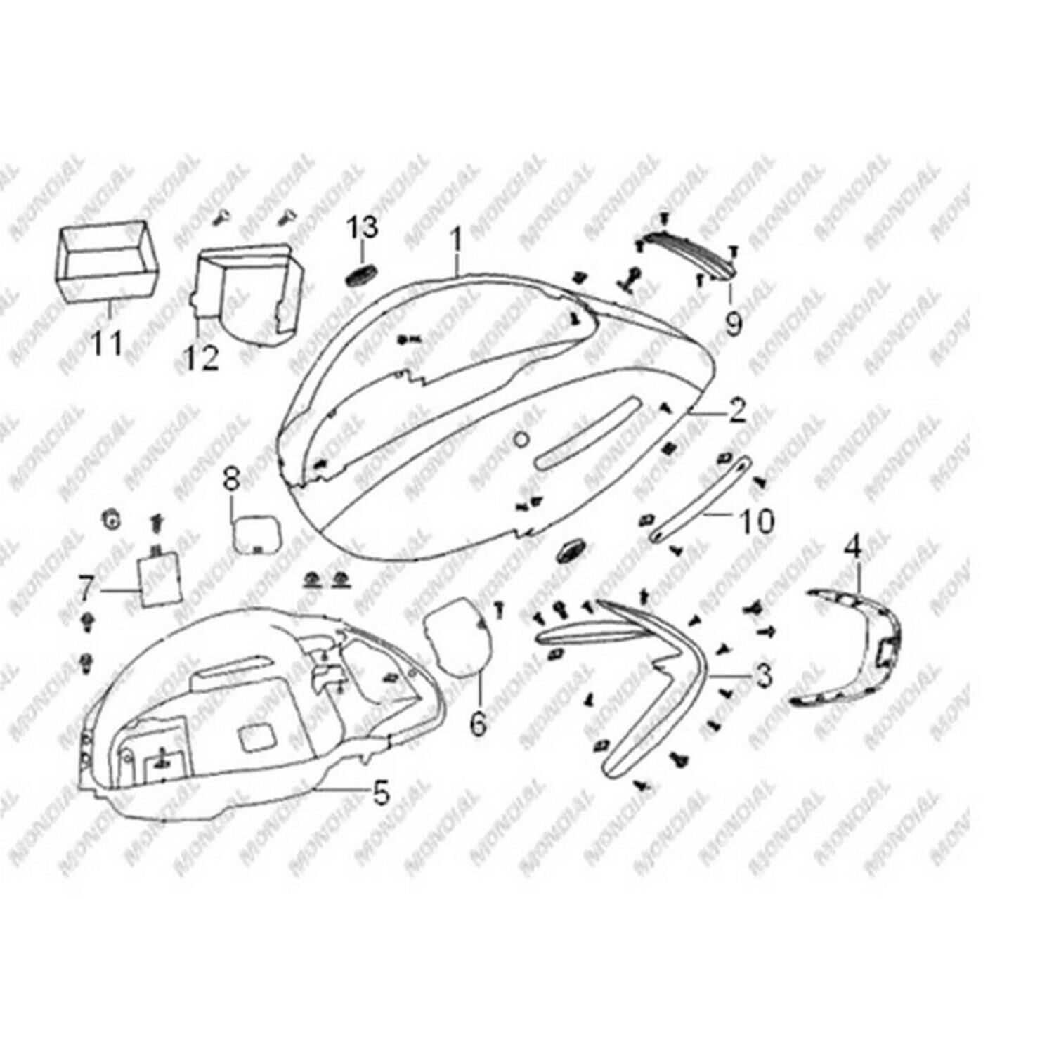 Mondial 125Znu Sol Yan Küçük Kapak Kahverengi Orj