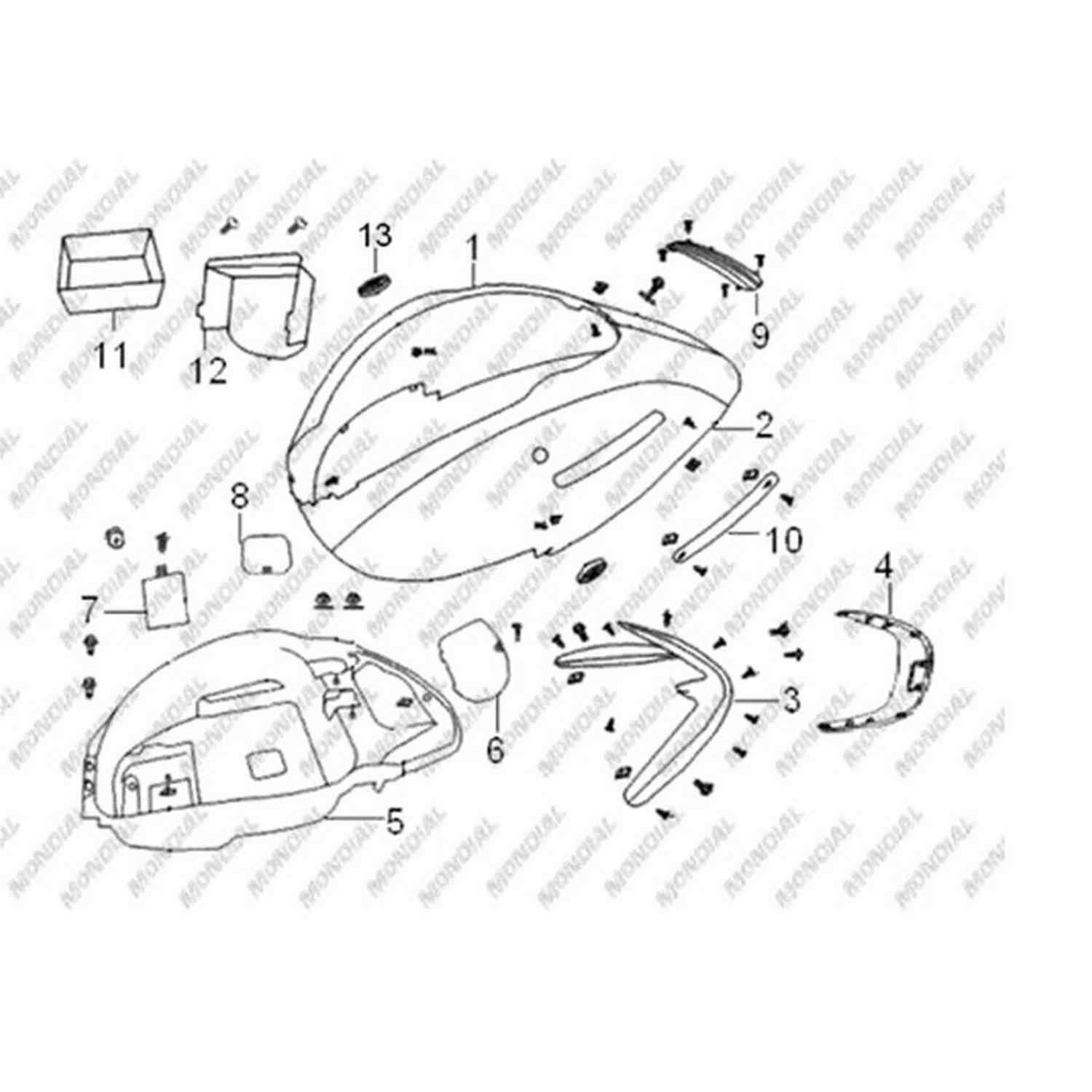 Mondial 125Znu Sol Yan Küçük Kapak Kahverengi Orj