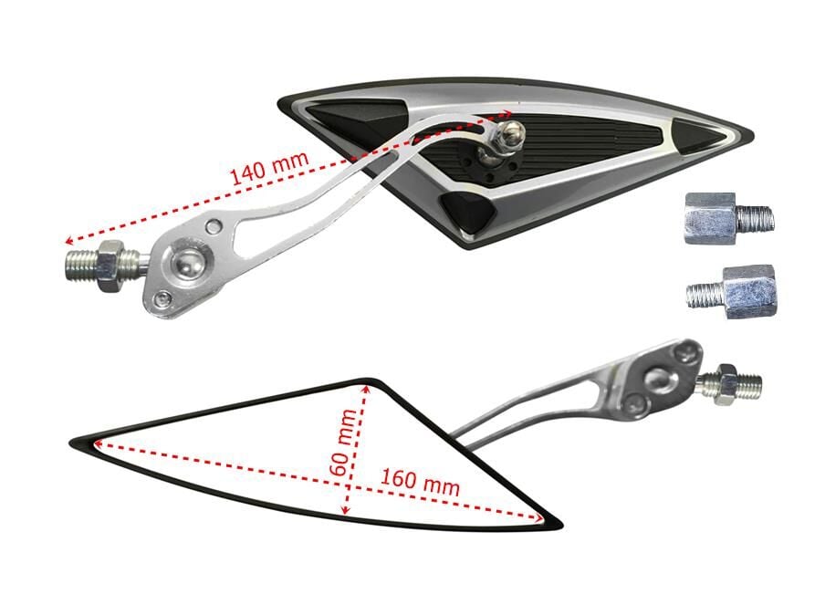 Ayna Üçgen Modifiye Gri 8-10 Mm