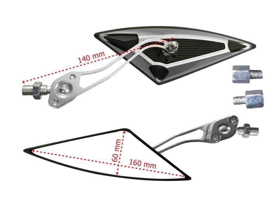 Ayna Üçgen Modifiye Gri 8-10 Mm