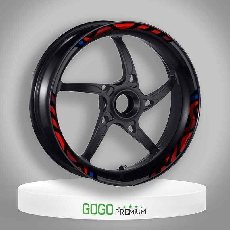 Honda Pcx 2014 - 2025 Uyumlu Turuncu Mavi Zebra Desen Büyük 1 Set Jant Şeridi