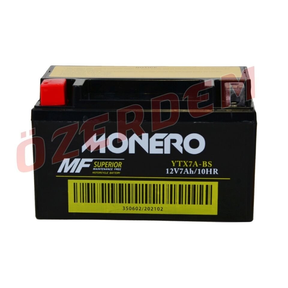 Akü Bs 12V 7Ah Yatık Monero Scooter Mxu 150