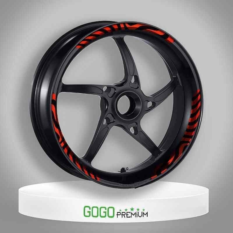 Honda Pcx 2014 - 2025 Uyumlu Turuncu Zebra Desen Büyük 1 Set Jant Şeridi