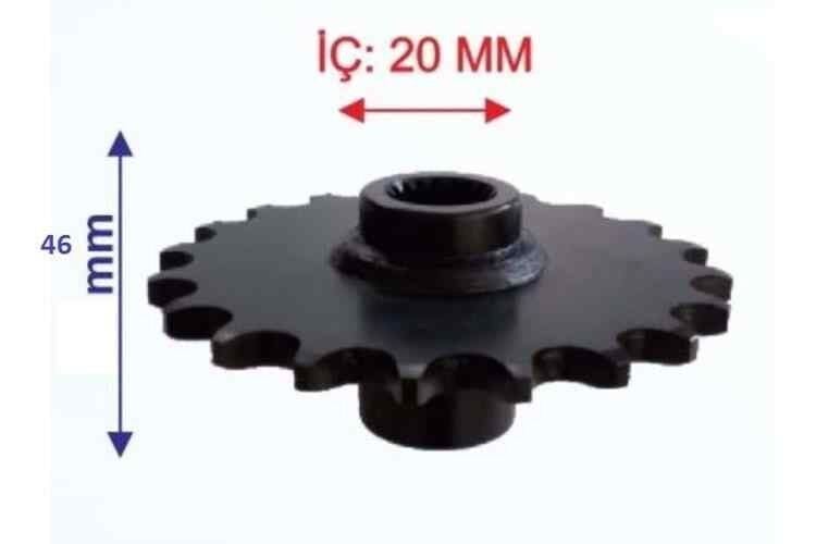Atv Ön Dişli 520-20t İç 20 Mm Uzunluk 46 Mm M Atv