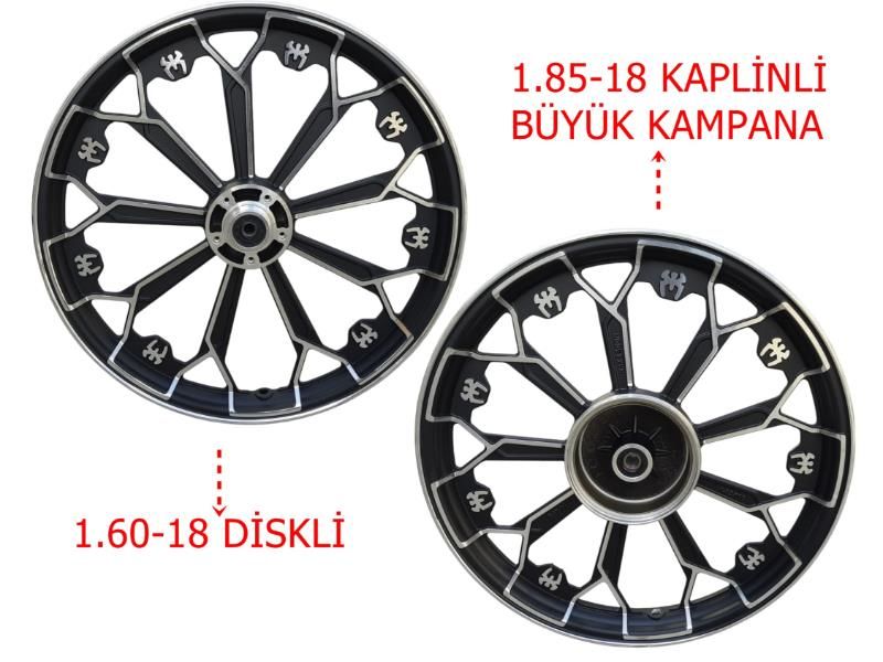 125Cg Ön-Arka Jant Örümcek Amblemli Siyah