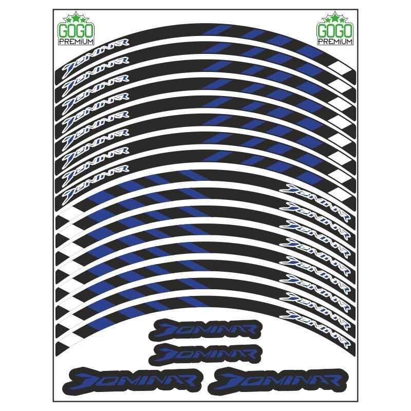 Bajaj Mavi Dominar Uyumlu Baskı 1 Set Jant Şeridi