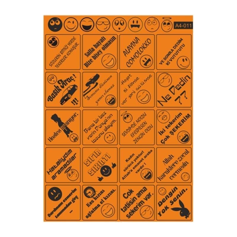 A4 Sticker 011 Tek Paket Çoklu