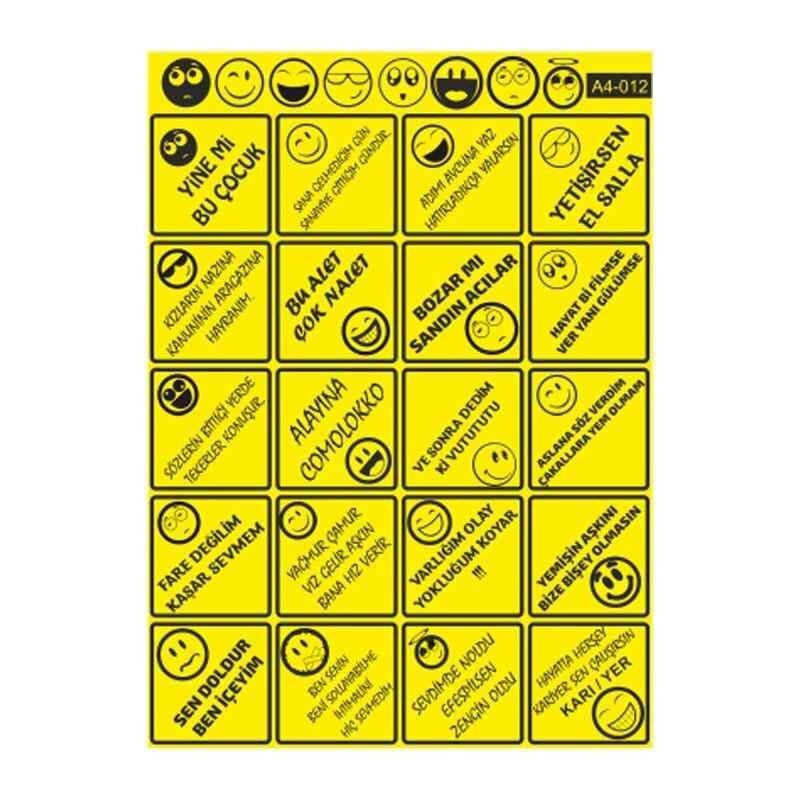 A4 Sticker 012 Tek Paket Çoklu