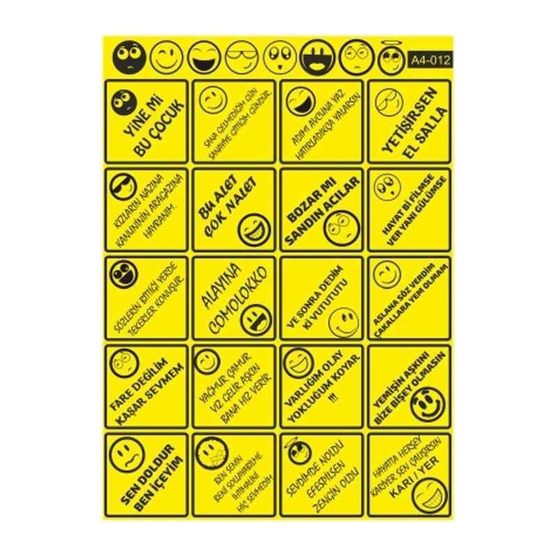 A4 Sticker 012 Tek Paket Çoklu