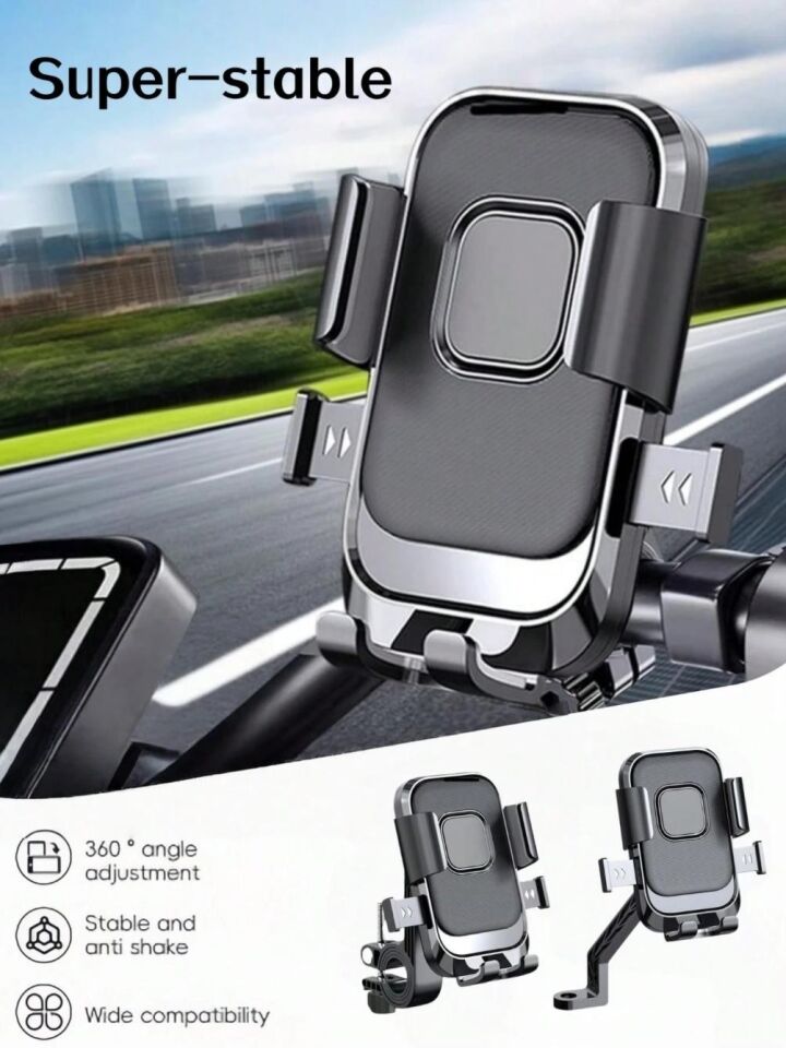 Xy-089 Motosiklet Bisiklet Telefon Tutucu Ayna Bağlantılı Sarsıntı Önleyici Motor Tutacağı