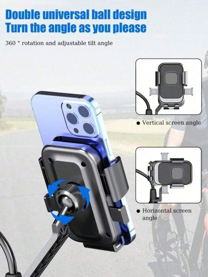Xy-089 Motosiklet Bisiklet Telefon Tutucu Ayna Bağlantılı Sarsıntı Önleyici Motor Tutacağı