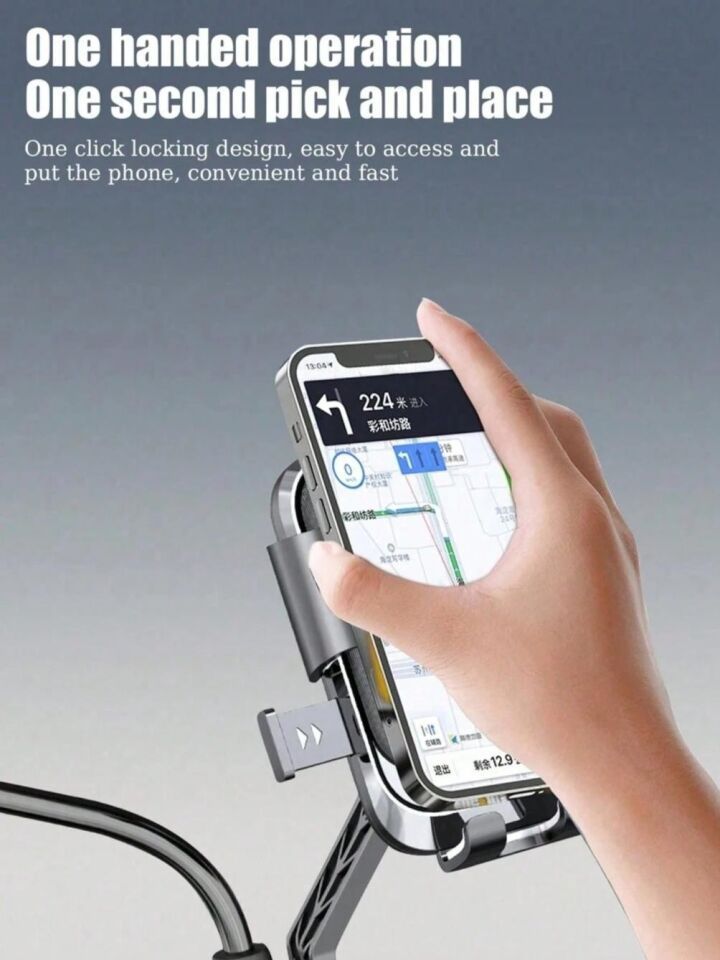 Xy-089 Motosiklet Bisiklet Telefon Tutucu Ayna Bağlantılı Sarsıntı Önleyici Motor Tutacağı