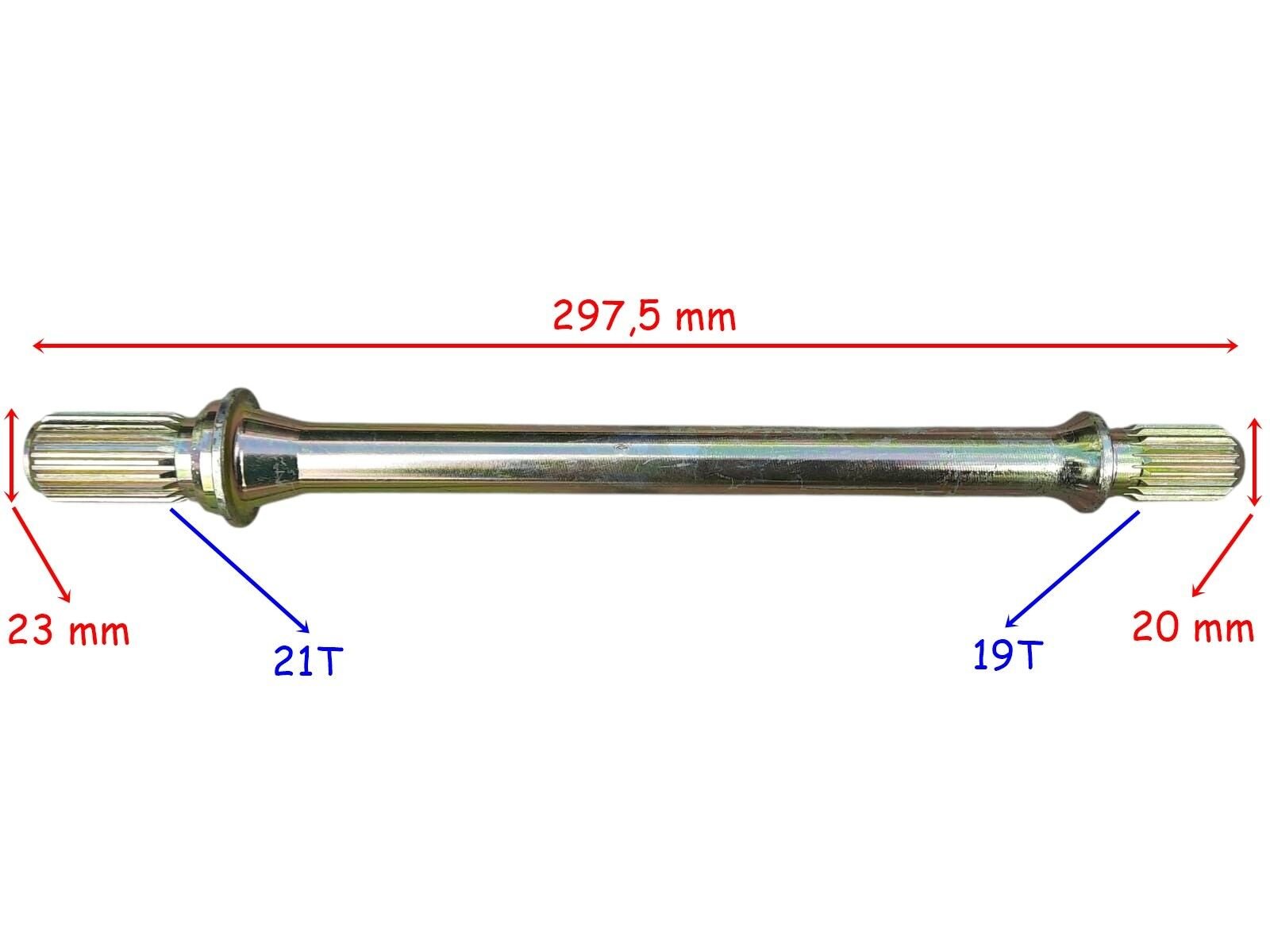 Tvs Atv Apachi 400-450 Arka Şaft Mili 297,5 Mm 19T 21T Frezeli Öm