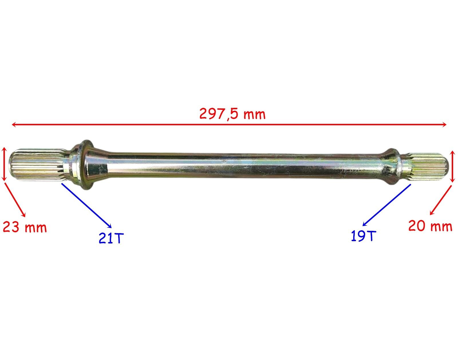 Tvs Atv Apachi 400-450 Arka Şaft Mili 297,5 Mm 19T 21T Frezeli Öm