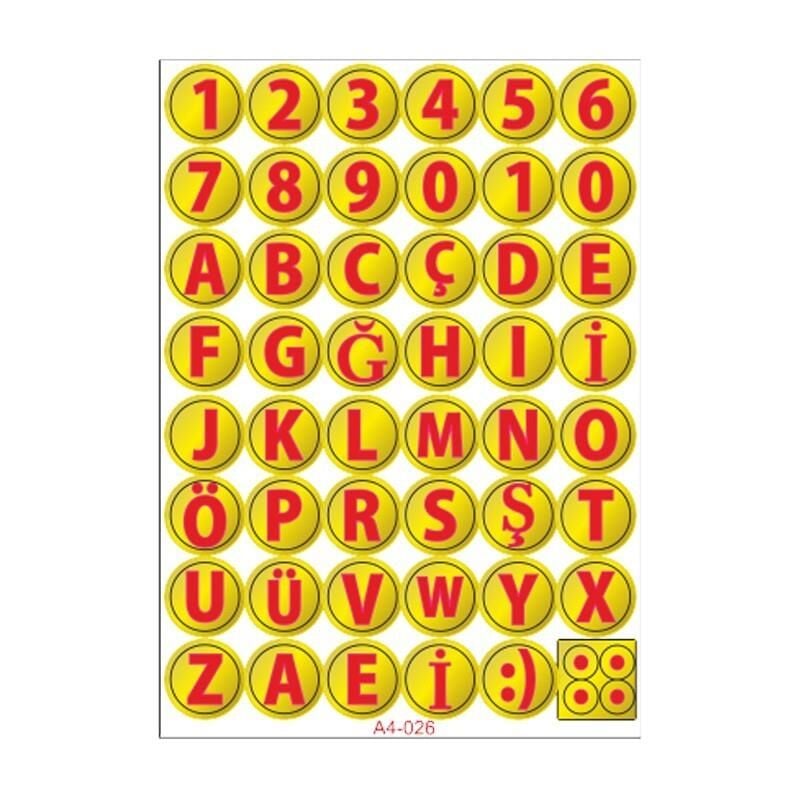 A4 Sticker 026 Tek Paket Çoklu