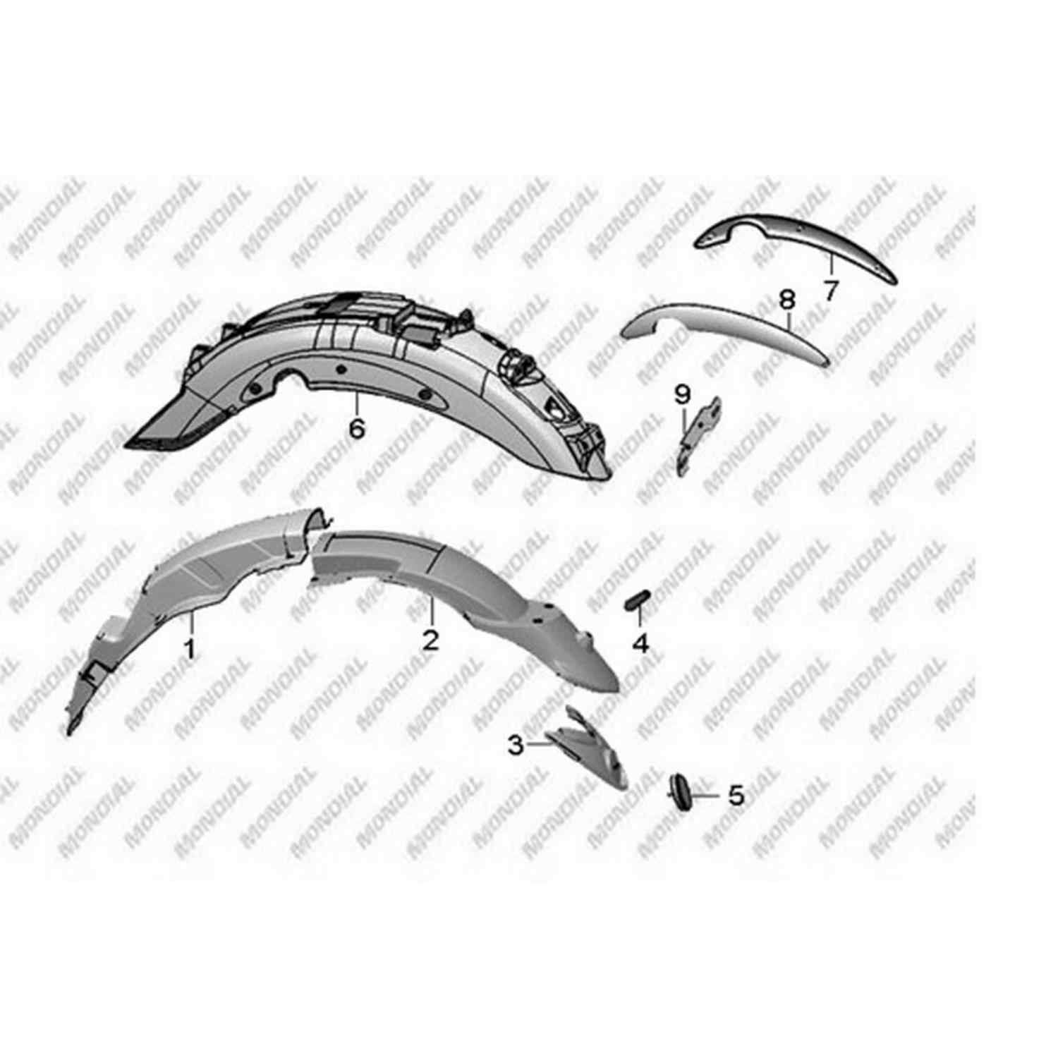 Mondial 150 Sentor Arka Çamurluk Kuyruğu Orj