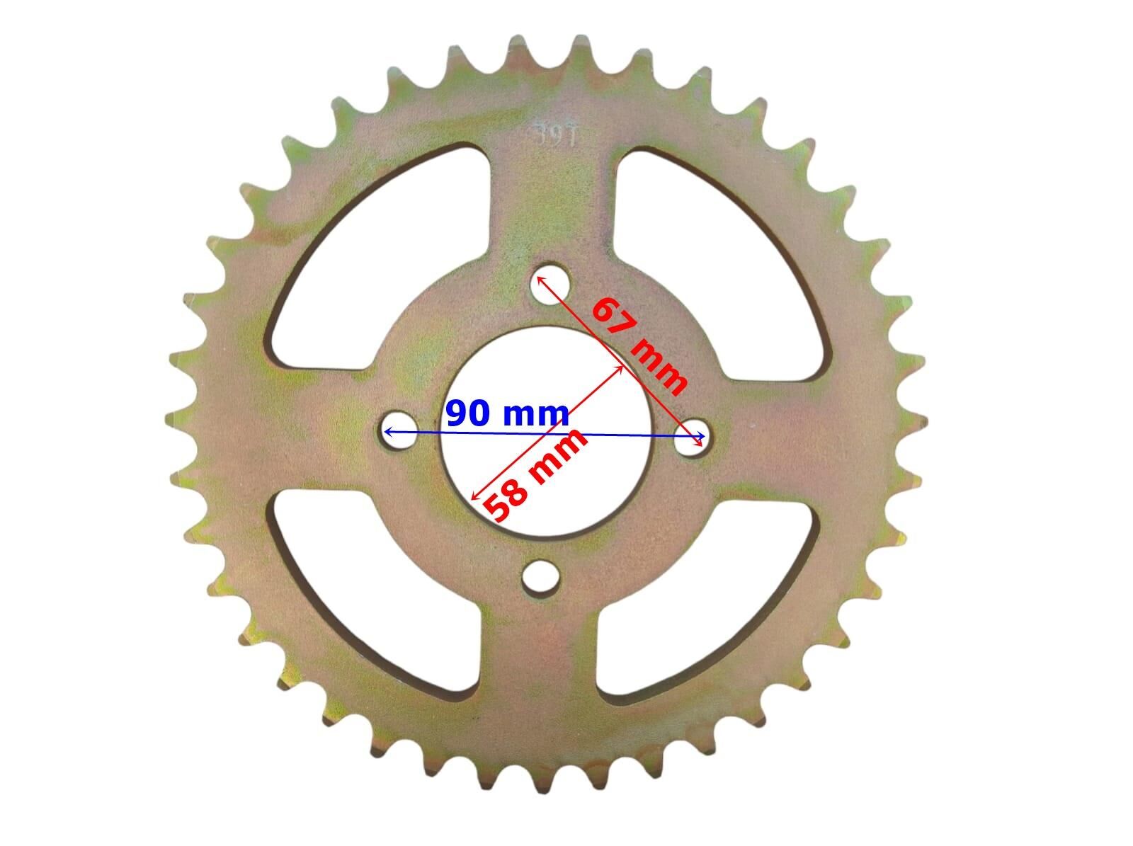 Atv Arka Dişli 530-39T İç 58 Mm 10 4 Delikli Ind Öm