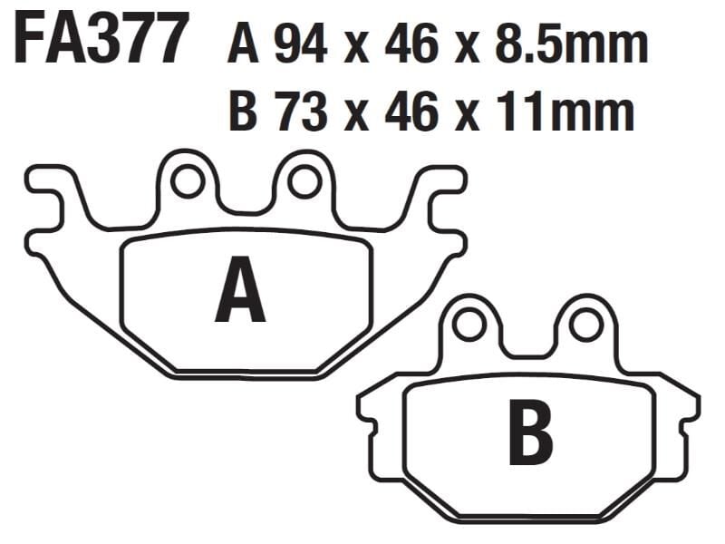 Atv Arka Fren Disk Balatası Fa377 Kuba Trv 300-350
