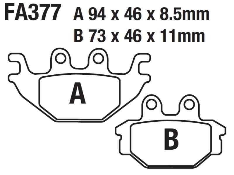 Atv Arka Fren Disk Balatası Fa377 Kuba Trv 300-350