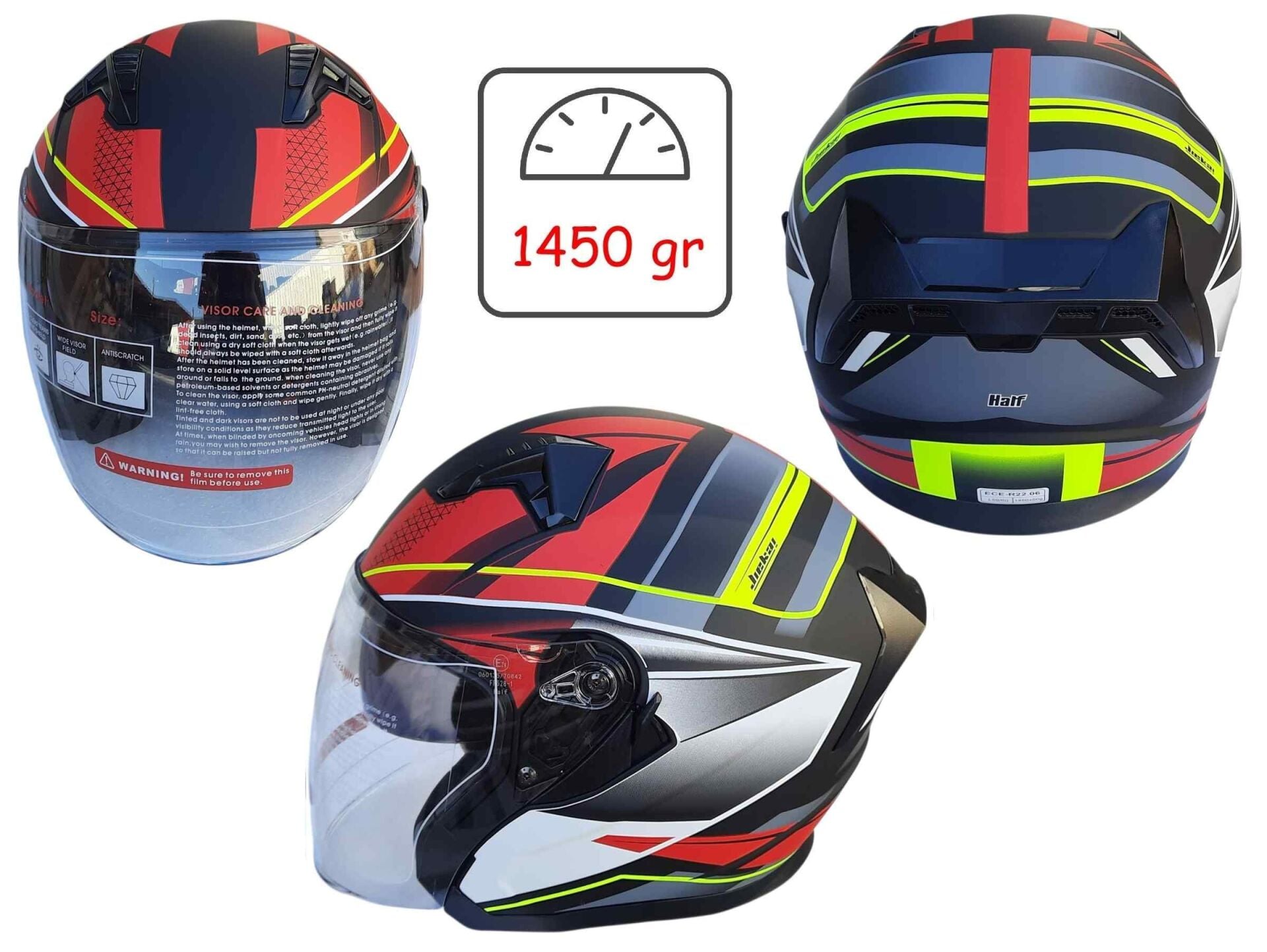 Kask Çenesiz Vizörlü Jk Mat A2 Kırmızı (M Beden)