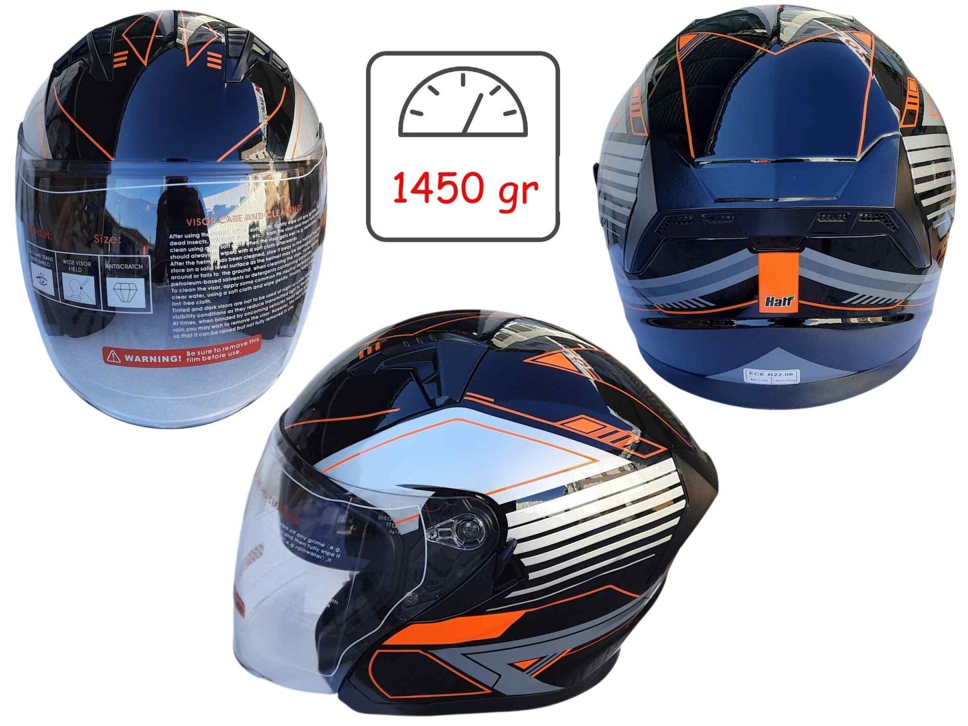 Kask Çenesiz Vizörlü Jk Parlak A4 Kırmızı (L Beden)