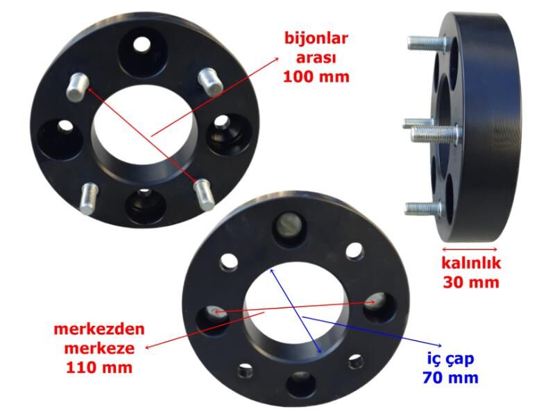 Atv Lx200 Teker Porya Uzatması 30 Mm 4-4 Civata
