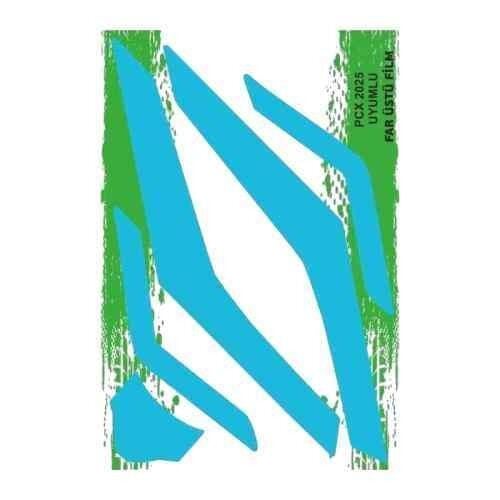 Honda Pcx 2025 Uyumlu Geniş Far Üstü Film Mavi